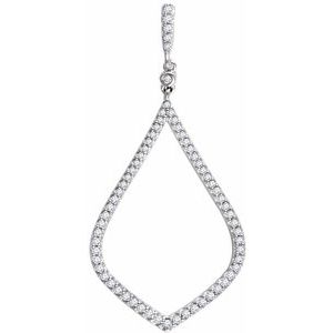 Ladies Natural Diamond Pendant (I1, H+) — 14K White Gold