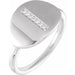 Ladies Natural Diamond Initial I Signet Ring (I1, H+) — 14K White Gold
