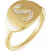 Ladies Natural Diamond Initial S Signet Ring (I1, H+) — 14K Yellow Gold