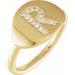 Ladies Natural Diamond Initial R Signet Ring (I1, H+) — 14K Yellow Gold