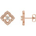 Ladies Natural Diamond Halo-Style Clover Earrings — 14K Rose Gold