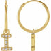 Ladies Natural Diamond Single Initial I Hoop Earring (I1, H+) — 14K Yellow Gold