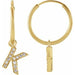 Ladies Natural Diamond Single Initial K Hoop Earring (I1, H+) — 14K Yellow Gold