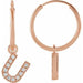 Ladies Natural Diamond Single Initial U Hoop Earring (I1, H+) — 14K Rose Gold