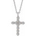 Ladies Natural Diamond Cross Necklace (Si2-Si3, G-H) — Platinum