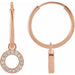 Ladies Natural Diamond Single Initial O Hoop Earring (I1, H+) — 14K Rose Gold