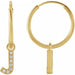 Ladies Natural Diamond Single Initial J Hoop Earring (I1, H+) — 14K Yellow Gold