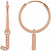 Ladies Natural Diamond Single Initial J Hoop Earring (I1, H+) — 14K Rose Gold