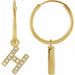 Ladies Natural Diamond Single Initial H Hoop Earring (I1, H+) — 14K Yellow Gold