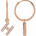 Ladies Natural Diamond Single Initial H Hoop Earring (I1, H+) — 14K Rose Gold