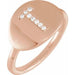 Ladies Natural Diamond Initial T Signet Ring (I1, H+) — 14K Rose Gold