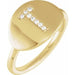 Ladies Natural Diamond Initial T Signet Ring (I1, H+) — 14K Yellow Gold