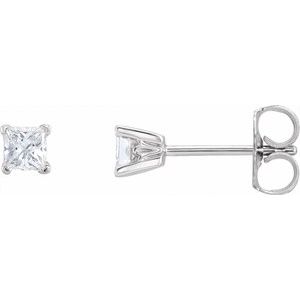 Ladies Natural Diamond Earrings (I1, G-H) — 14K White Gold