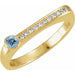 Ladies Natural Aquamarine Natural Diamond Stackable Ring (I1, G-H) — 14K Yellow Gold