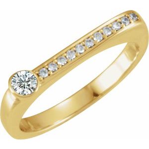 Ladies Natural Diamond Stackable Ring (I1, G-H) — 14K Yellow Gold