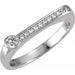 Ladies Natural White Sapphire Natural Diamond Stackable Ring (I1, G-H) — Sterling Silver