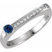 Ladies Natural Blue Sapphire Natural Diamond Stackable Ring (I1, G-H) — Sterling Silver