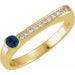 Ladies Natural Blue Sapphire Natural Diamond Stackable Ring (I1, G-H) — 14K Yellow Gold