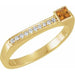 Ladies Natural Citrine Natural Diamond Stackable Ring (I1, G-H) — 14K Yellow Gold
