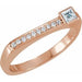 Ladies Natural White Sapphire Natural Diamond Stackable Ring (I1, G-H) — 14K Rose Gold