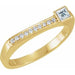 Ladies Natural White Sapphire Natural Diamond Stackable Ring (I1, G-H) — 14K Yellow Gold