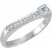 Ladies Natural White Sapphire Natural Diamond Stackable Ring (I1, G-H) — Sterling Silver
