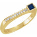 Ladies Natural Blue Sapphire Natural Diamond Stackable Ring (I1, G-H) — 14K Yellow Gold