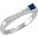 Ladies Natural Blue Sapphire Natural Diamond Stackable Ring (I1, G-H) — Sterling Silver