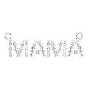 Ladies Natural Diamond "Mama" Necklace Center (I1, G-H) — 14K White Gold