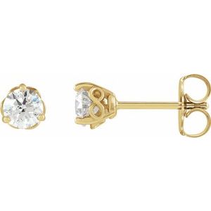 Lab-Grown Diamond Round 3-Prong Infinity-Inspired Stud Earrings