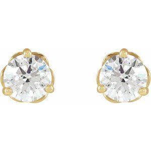 Lab-Grown Diamond Round 3-Prong Infinity-Inspired Stud Earrings