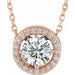 Ladies Natural Diamond Necklace (I1, G-H) — 14K Rose Gold