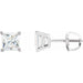 Ladies Natural Diamond Earrings — 14K White Gold