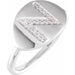 Ladies Natural Diamond Initial N Signet Ring (I1, H+) — 14K White Gold