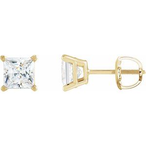 Ladies Natural Diamond Earrings — 14K Yellow Gold