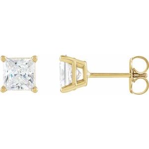 Ladies Natural Diamond Earrings — 14K Yellow Gold