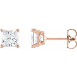 Ladies Natural Diamond Earrings — 14K Rose Gold