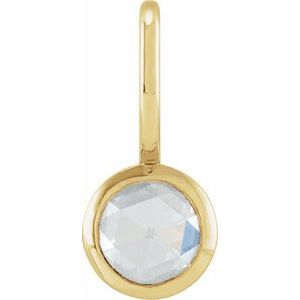 Ladies Rose-Cut Natural Diamond Charm/Pendant (Vs/Si1, Ghi) — 14K Yellow Gold