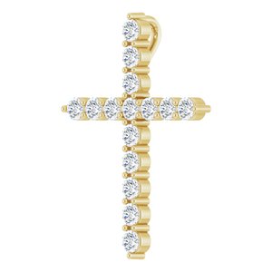 Lab-Grown Diamond Accented Cross Pendant - Style R42359