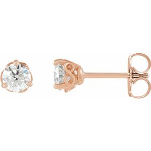 Lab-Grown Diamond Round 3-Prong Infinity-Inspired Stud Earrings