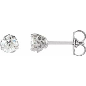 Lab-Grown Diamond Round 3-Prong Infinity-Inspired Stud Earrings