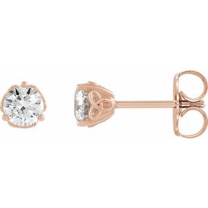 Ladies Natural Diamond Celtic-Inspired Earrings — 14K Rose Gold