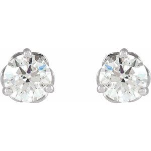 Lab-Grown Diamond Round 3-Prong Infinity-Inspired Stud Earrings