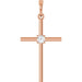 Ladies Natural Diamond Cross Pendant (I1, G-H) — 14K Rose Gold