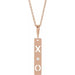 Ladies Natural Diamond XO Bar Necklace (I1, G-H) — 14K Rose Gold