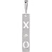Ladies Natural Diamond XO Bar Pendant (Si2-Si3, G-H) — Platinum