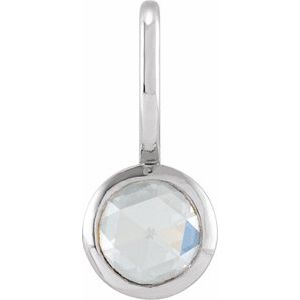 Ladies Rose-Cut Natural Diamond Charm/Pendant (Vs/Si1, Ghi) — Sterling Silver