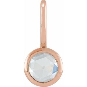 Ladies Rose-Cut Natural Diamond Charm/Pendant (Vs/Si1, Ghi) — 14K Rose Gold