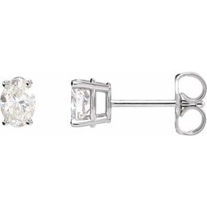 Ladies Natural Diamond Earrings (Si2-Si3, G-H) — Platinum