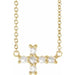 Ladies Rose-Cut Natural Diamond Sideways Cross Necklace (Vs/Si1, Ghi) — 14K Yellow Gold